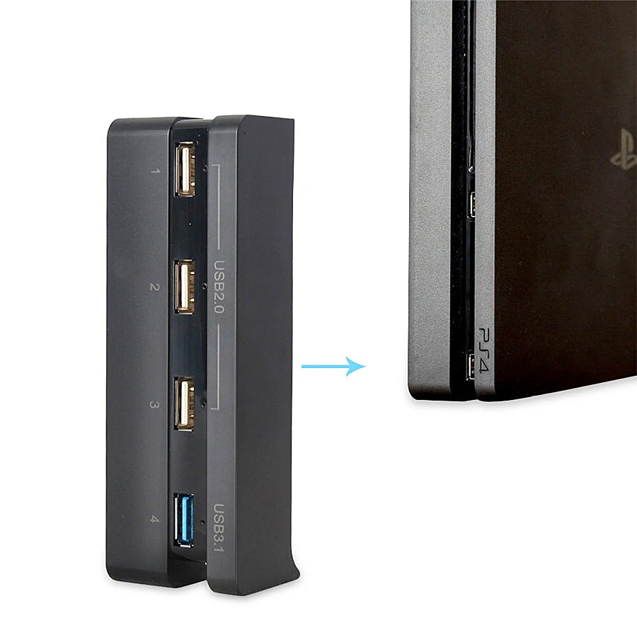 5 Порты и разъёмы концентратор для PS4, USB 3,0 высокое зарядное устройство сплиттер контроллера карты расширения для Игровые приставки 4 PS4 консоли, а не для PS4 зауженного кроя PS