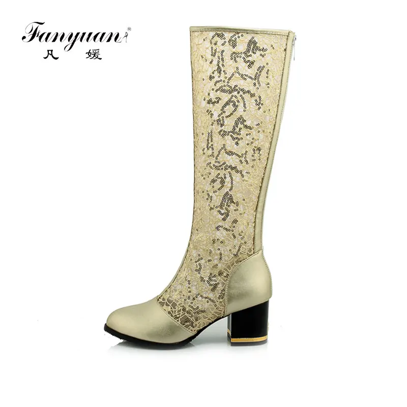 

Women Knee High Summer autumn Boots Sexy Fashion Cut-outs Pointed toe Shoes Ladies White Black Gladiator boots