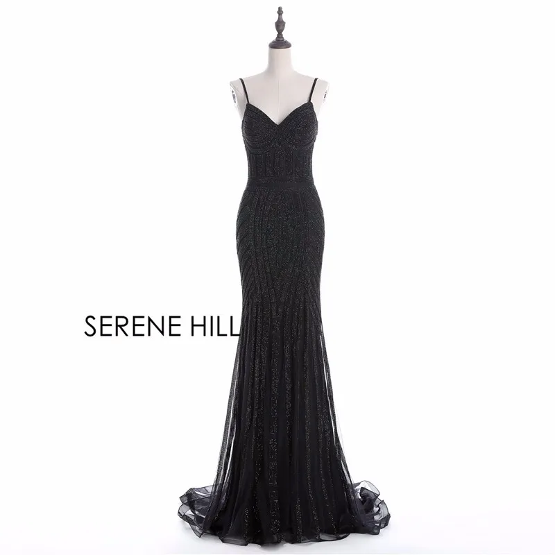 black Robe De Soiree бриллиантовое вечернее платье телесного цвета, серые, серебристые вечерние платья, официальное длинное вечернее платье размера плюс LA6002 - Цвет: black