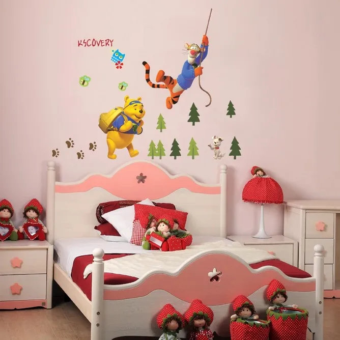 Милый мультяшный Забавный Винни Пух медведь тигр дерево домашний декор для