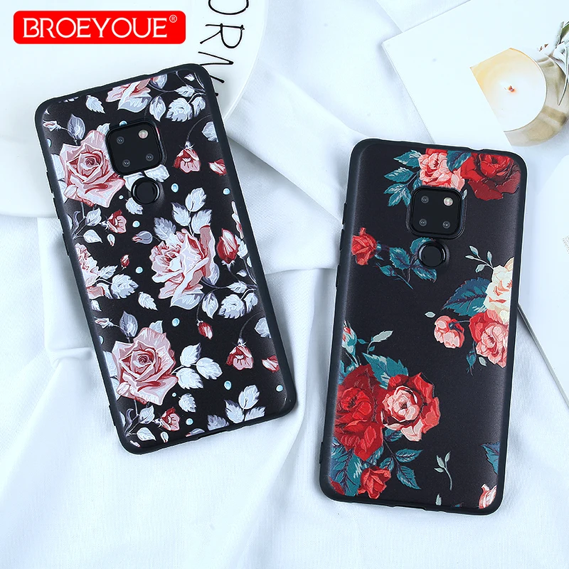 BROEYOUE силиконовый чехол для huawei P20 Lite Pro P9 P10 P8 Коврики 20 матовый черный 3D рельефный