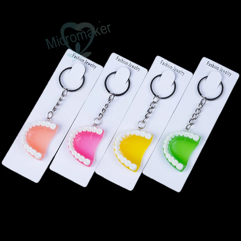 4 шт. цветной зубной брелок из смолы молярная форма верхней челюсти для