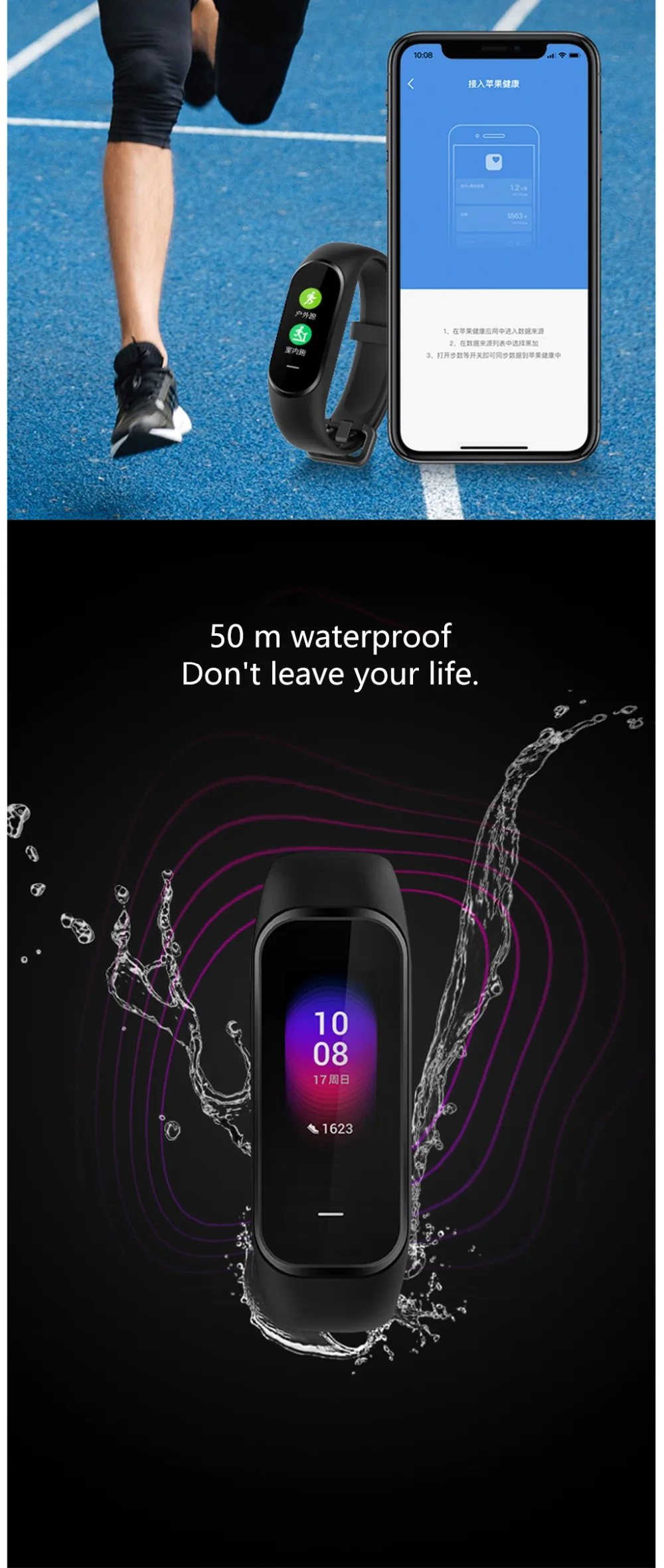 Xiaomi Hey Plus 1S Smartband английская версия 0,95 дюймовый экран Встроенный Многофункциональный монитор сердечного ритма Hey+ 1S Band