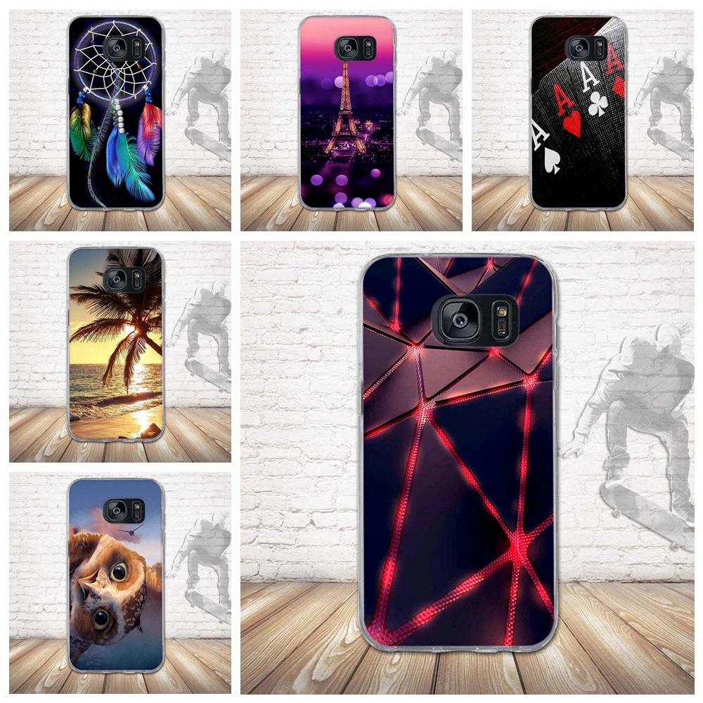 Для samsung S7 Edge чехол 3D рельефный рисунок Мягкий ТПУ силиконовый для телефона Galaxy