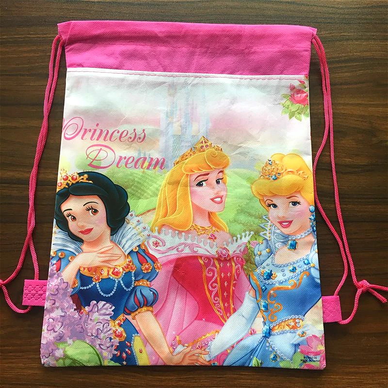 12 шт. Принцесса мультфильм нетканые ткани drawstring рюкзак школьный сумка для