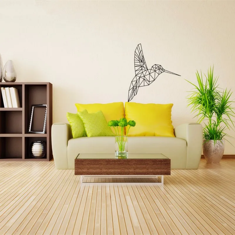 Геометрические виниловые стикеры для стен "Птицы" декор для дома серии геометрии искусства для дома животные птицы изображение плакат.