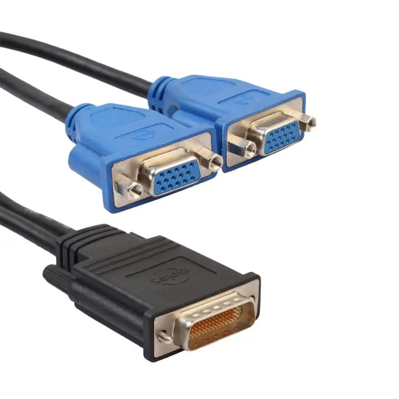 Высококачественный новый DMS59 DVI штекер 2 x VGA Женский DMS 59 Pin видео разделитель