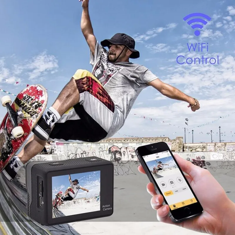 Sansnail экшн камера Full HD 4K 30fps WIFI 2 0 &quotэкран мини шлем Водонепроницаемая