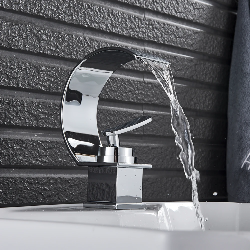 Хромированный/черный бронзовый Твердый латунный Смеситель для ванной комнаты