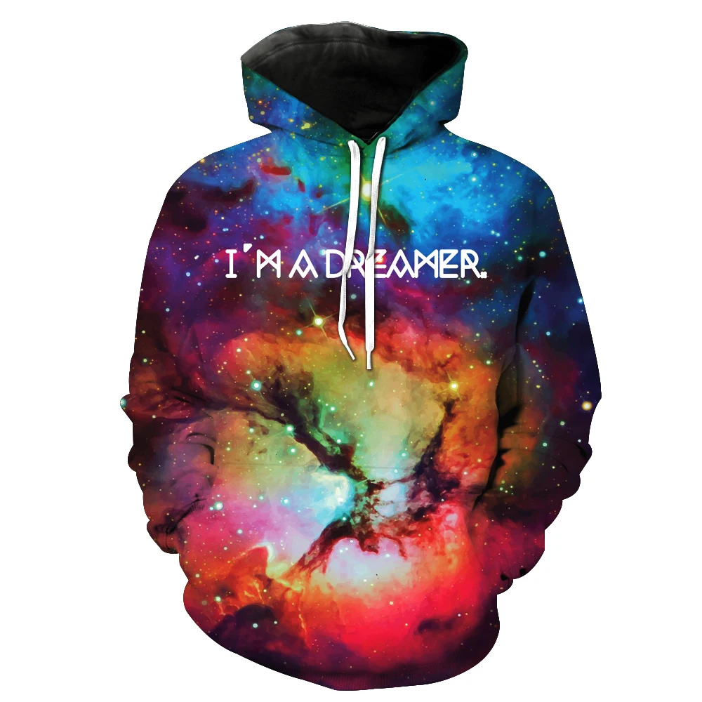 

2019 New Fashion Sweatshirt Men / Women 3d Hoodies Print Beautiful Starry sky pattern Slim Unisex Slim Stylish Hooded Hoodies