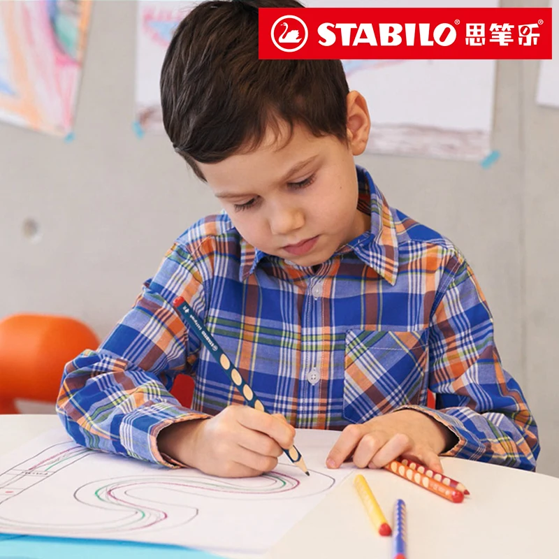 1 шт. Stabilo easygraphe карандаши HB для правшей идеальная ручка для детей stabilo Ручка 322 зрачки толстый вал деревянные грифельные карандаши