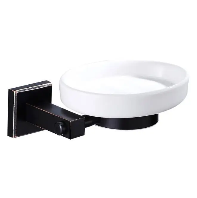 Soap Holder Аксессуары для ванной комнаты, набор полотенец, полка для мыла, держатель для туалетной щетки, держатель для туалетной бумаги, масляная щебень, бронзовая отделка - Цвет: Soap Holder