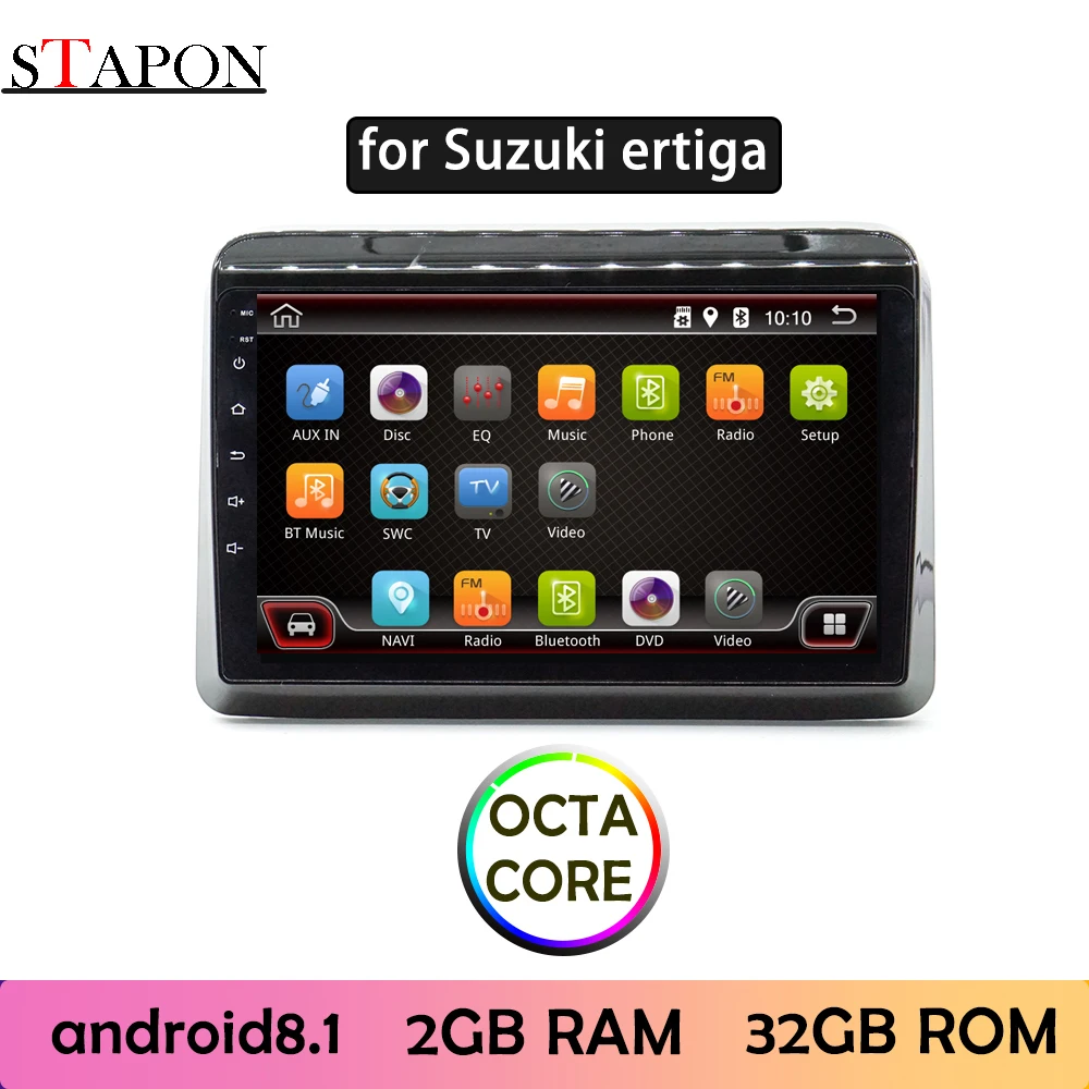 STAPON 9 дюймов для Suzuki ertiga 2018 19 Android 8 1 2GBRAM Автомобильный мультимедийный MP5 dvd плеер с