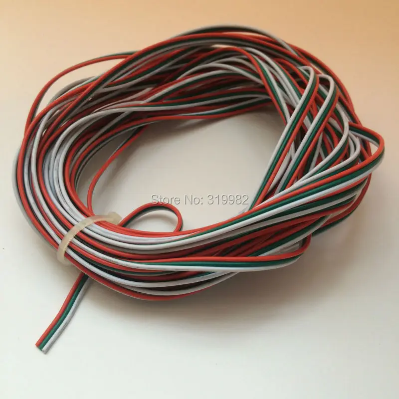 5 метровый 3 контактный провод красный зеленый белый луженая медь 3P 22AWG