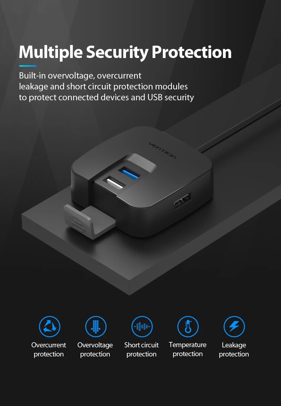 Vention Мульти USB 3,0 концентратор 4 порта USB 3,0+ 3 USB 2,0 Разветвитель переключатель для Macbook Pro с микро USB порт питания для huawei P20
