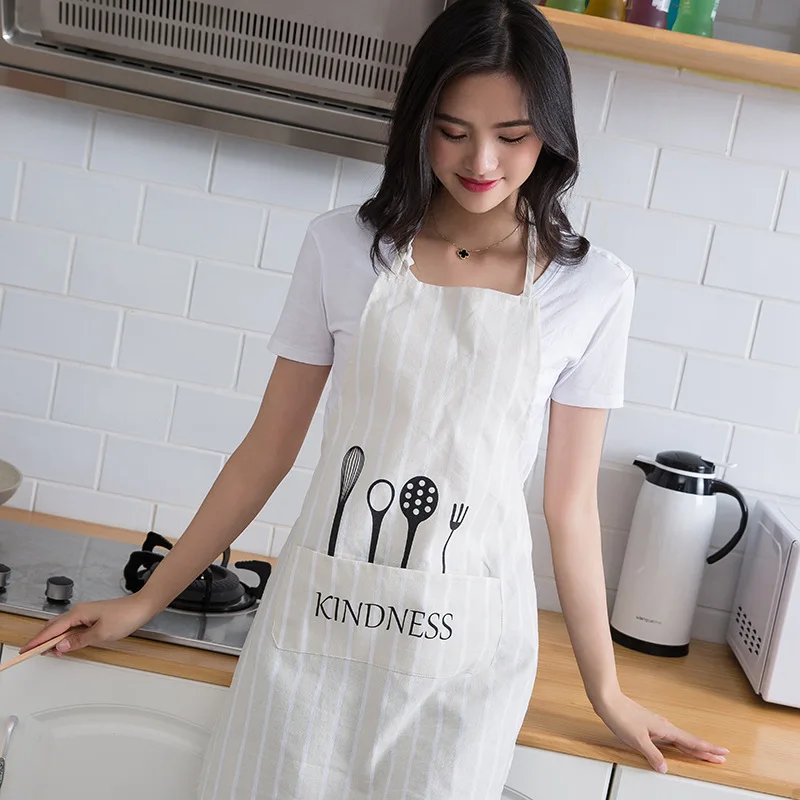 Fashion Korean Aprons Cotton Simple Cafe Uniform Unisex Adult for Women Men's Kitchen Cooking Pinafores | Дом и сад
