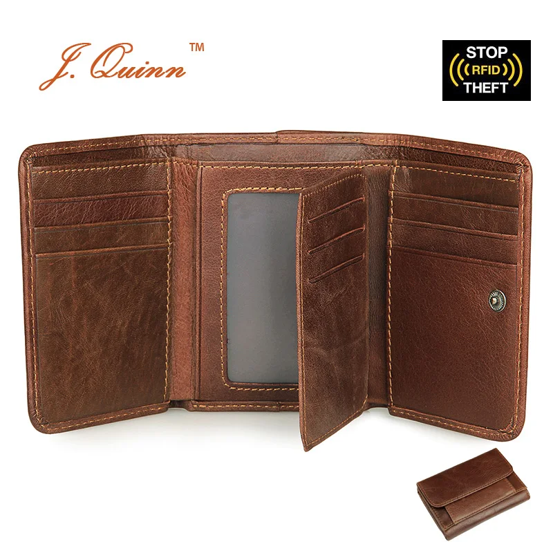 Кошелек J.Quinn 2017 тройного сложения с отделением для монет и RFID-защитой кошелек из