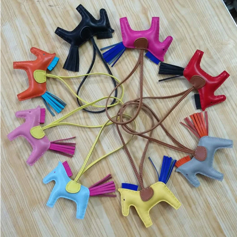 Роскошный брелок ручной работы из искусственной кожи лошадь кожаные брелки для