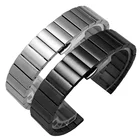 Ремешок из твердой нержавеющей стали для наручных часов, матовый металлический браслет серебристого и черного цвета 16 мм 18 мм 20 мм 22 мм