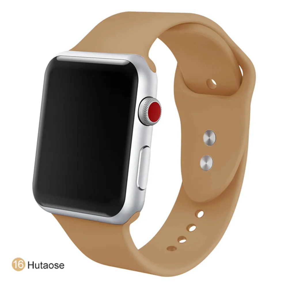 M Мягкий силиконовый ремешок для часов для Apple Watch series 5 38 мм 42 мм сменный ремешок на запястье для i watch Series 1 2 3 4 5 новейший - Цвет: M