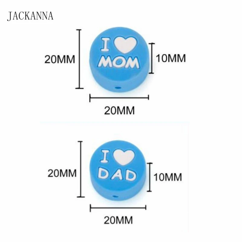3 шт. силиконовые бусины I Love Mom/Dad Прорезыватели для зубов детского Соска с зубами