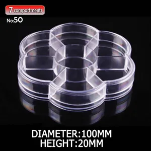 Прозрачная пластиковая коробка для хранения цветов, 7 фиксированных отделений для инструмента сделай сам, аксессуары для ювелирных изделий, бусины, чехол для поделок, контейнер