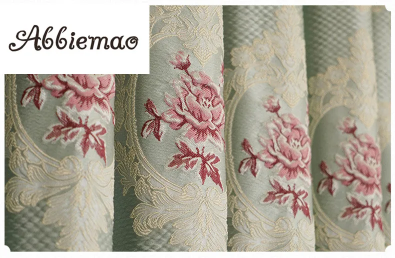 Abbiemao European Styke Jacquard Embossment High Shade Curtains For Living Room Bedroom Study Window Treatments Blackout Curtain | Дом и сад