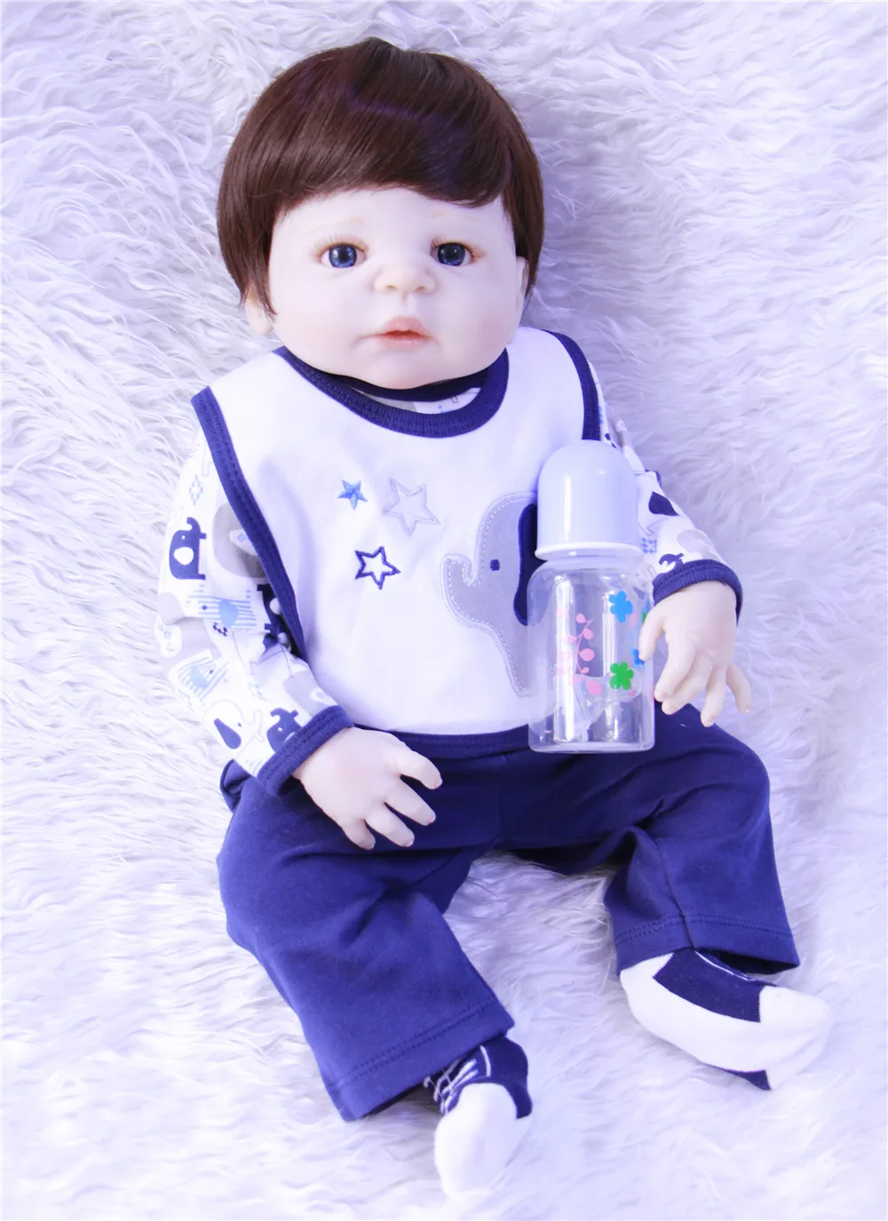 57cm FULL silicone reborn babies doll bathe boy modeling play house toy pretty bebe alive kids birthday gift bonecas | Игрушки и хобби