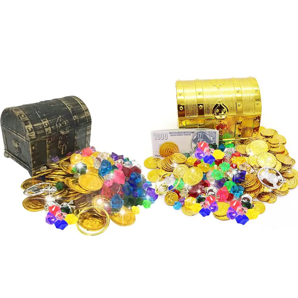 Treasure Hunting Box Children's Treasure Box Plating Retro Jewelry Plastic King Size Treasure Box Toy Set Classic Toys