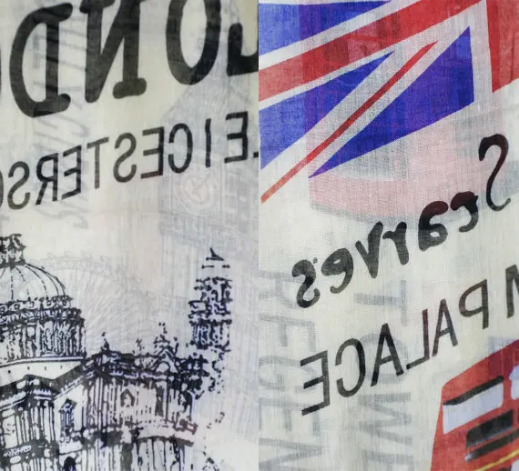 

London Print Voile Scarf Shawl British Union Jack Gift UK Flag scarf