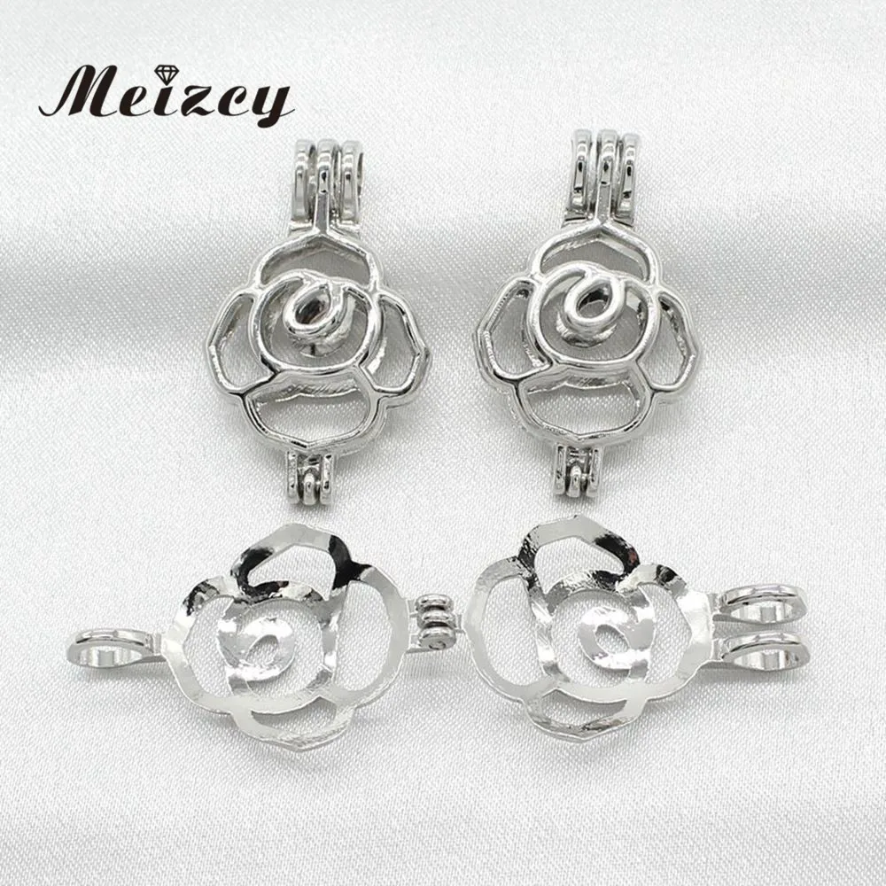 Серебряные полые розы цветы устричный жемчуг рассеиватель украшения для духов