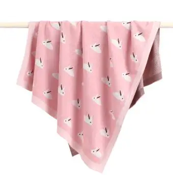 82W519 Pink Одеяло для новорожденного пеленать белье для коляски обернуть Мультфильм Альпака трикотажные Infantil мальчиков девочек хлопчатобумажное одеяльце детей одеяла - Цвет: 82W519 Pink