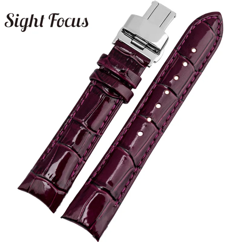 18mm Curved End Watch Band Leather for Tissot Couturier T035.207 T035.210 Strap 1853 Women Watchbands Lady Bracelet Belt Clock