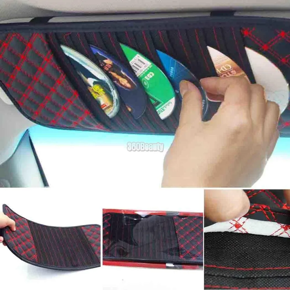 Sailnove Car Interior Sun Visor CD DVD Organizer Holder Case Card Sunshade Storage Bag Pockets can hold 10pcs car accesories | Автомобили