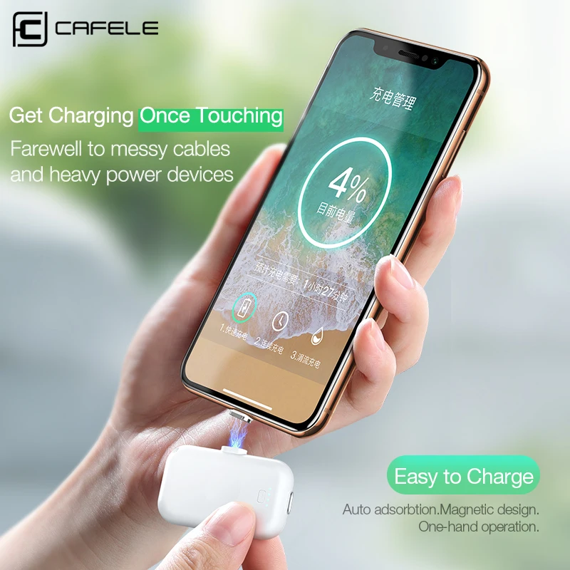 CAFELE магнитный беспроводной внешний аккумулятор для iPhone samsung Xiaomi huawei Micro usb type C