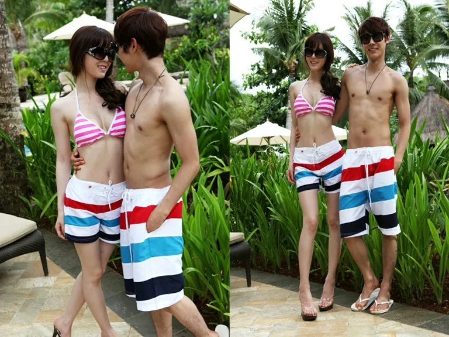 best sellng! 2013new man and woman colthes Lovers Stripe beach pants fashion New shorts swimming Free shipping | Мужская одежда