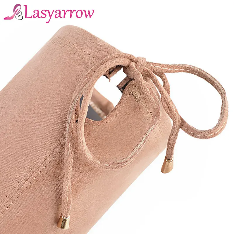 Сапоги Lasyarrow женские выше колена высокие сапоги на толстом высоком каблуке со