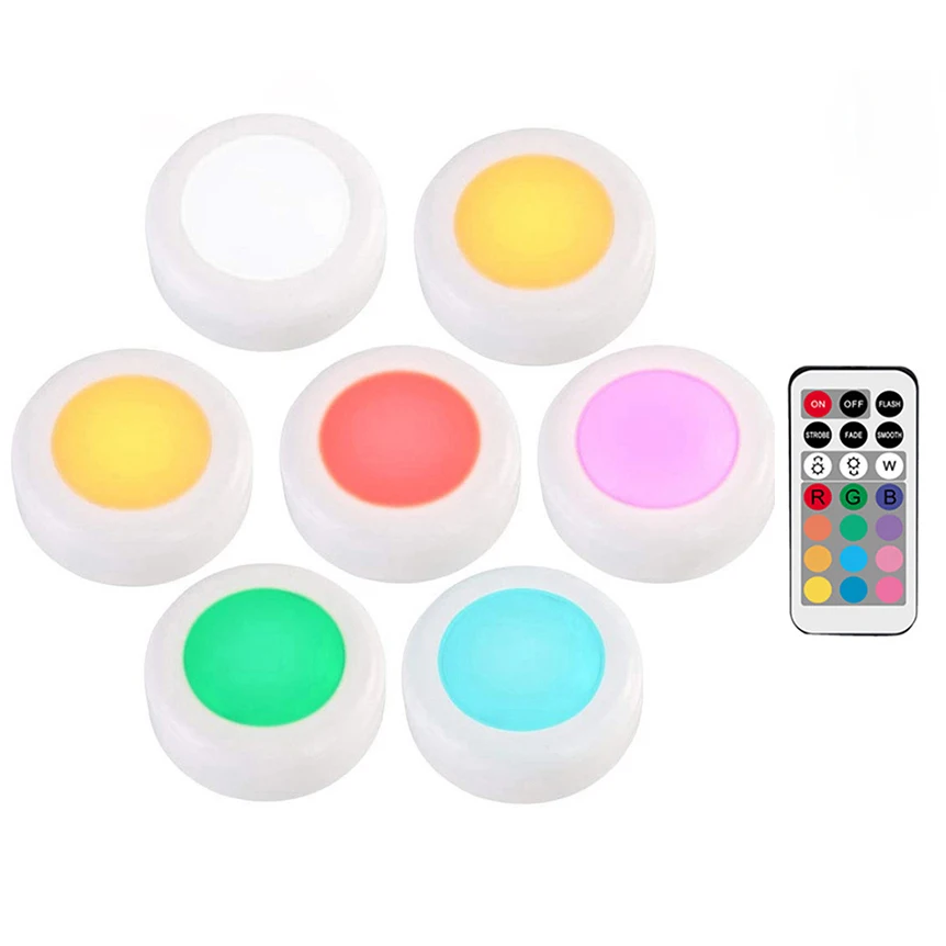 7 lamp 1 controller Беспроводной светодиодный светильник шайба s RGB 12 цветов затемняемый сенсорный датчик Светодиодная подсветка под шкаф для закрытого гардероба Лестницы прихожей ночника - Цвет: 7 lamp 1 controller