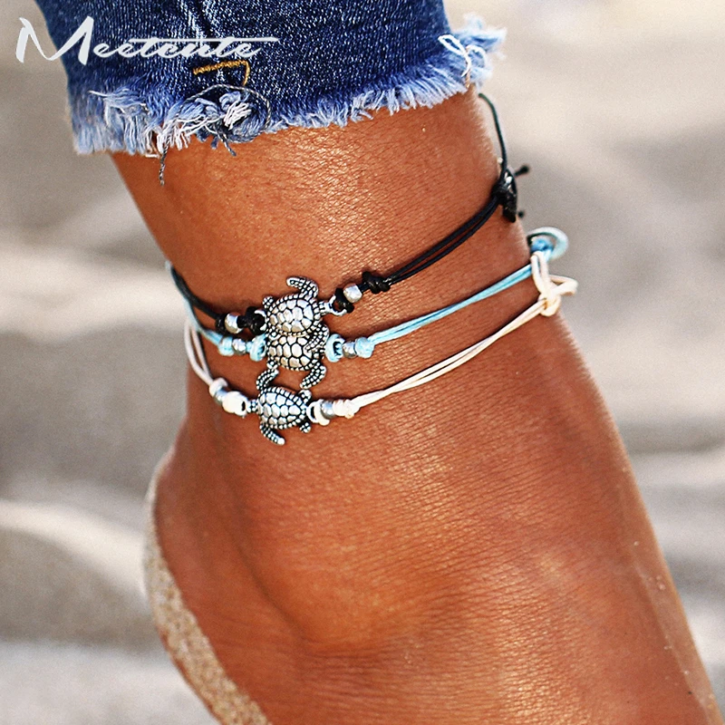 Meetcute ummer женские браслеты богемные Многослойные Бусины в виде черепахи браслет