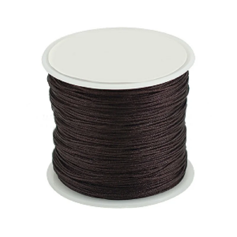 Dark Brown 1 шт. DIY 0,8 мм тонкая Нефритовая линия неэластичные ручные линии Тонкая Красная Нить оплетка китайский узел одежда рыжие волнистые линии шитья - Цвет: Dark Brown