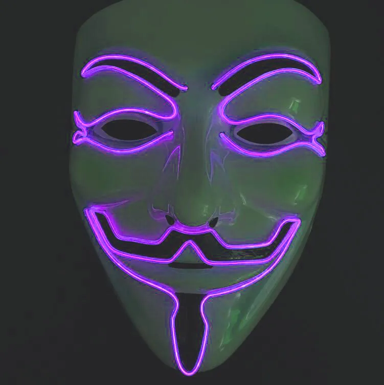 Halloween Mask LED Mask Light Up Party Masks V for Vendetta Cosplay Mascara Horror Mascarillas Glow In Dark Masque