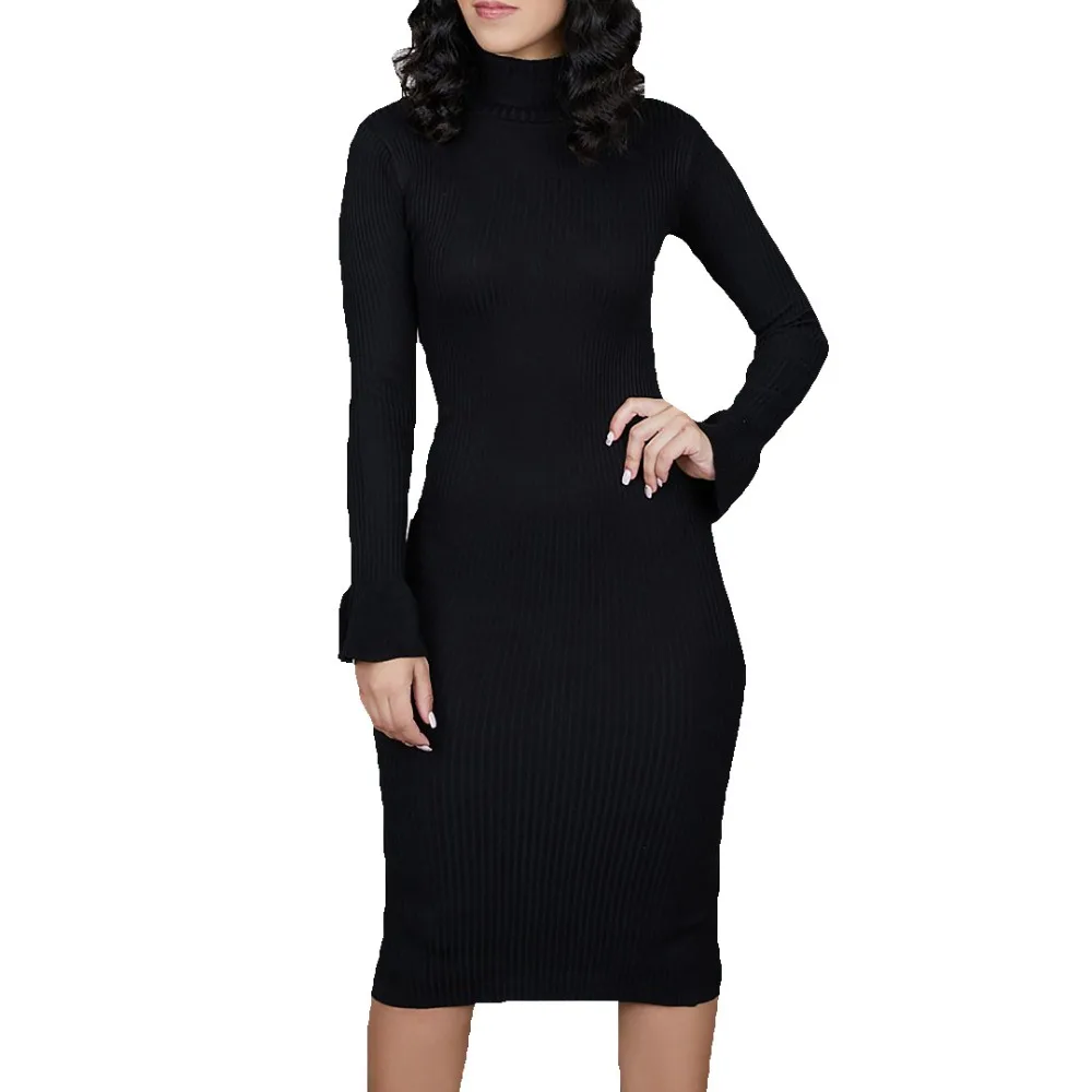 Новая мода Водолазка женская с длинным рукавом Slim Fit черная женщина сексуальное