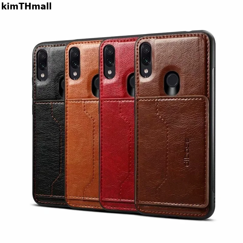 Чехол для Xiaomi Redmi 7 задняя крышка чехол Магнит искусственная кожа Слот Карт
