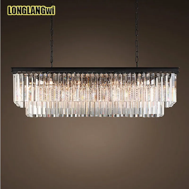 

Modern LED Rectangular crystal chandelier Living room bedroom lighting fixtures dining room