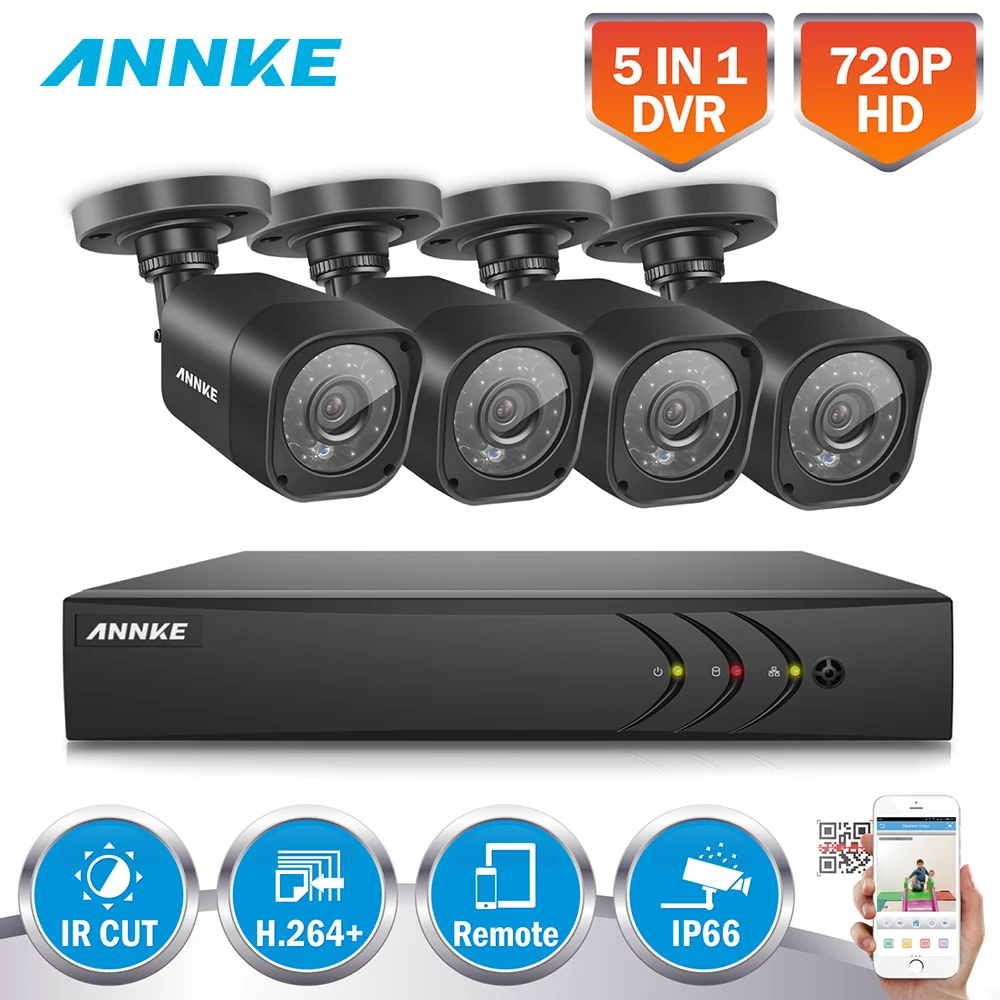 Новинка ANNKE 8 каналы HD-TVI 1080N видео система безопасности DVR и（4）дождезащитный в
