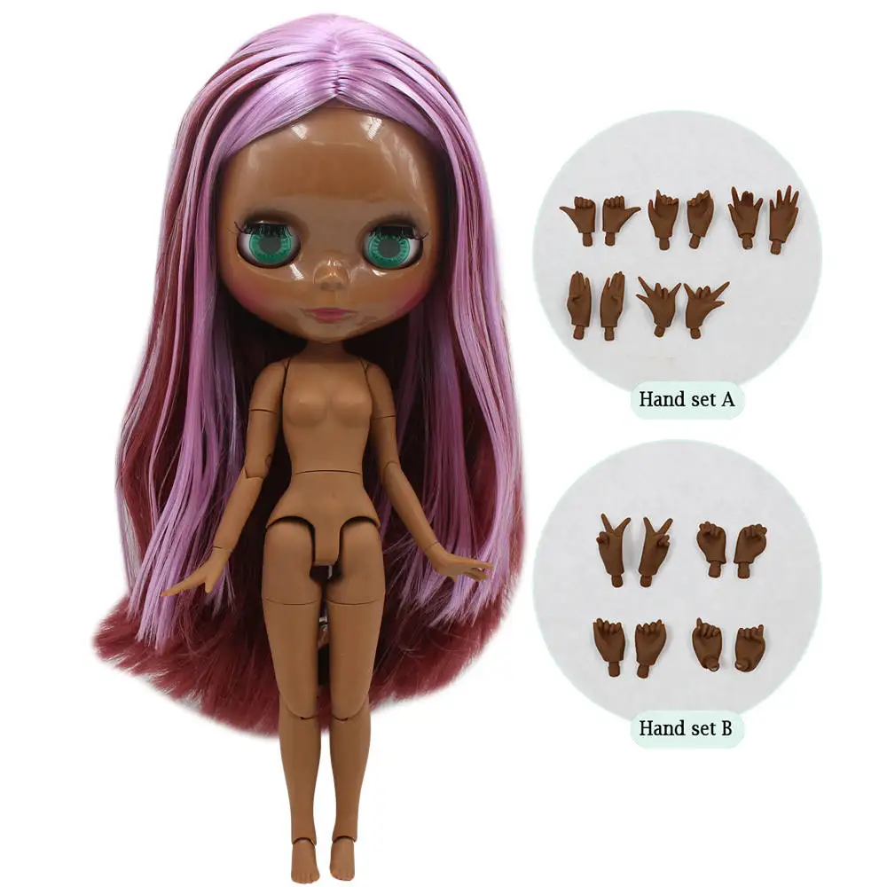 Ледяная Blyth фабрика кукла подходит для одевания самостоятельно DIY Изменить игрушка BJD Специальная цена - Цвет: super black