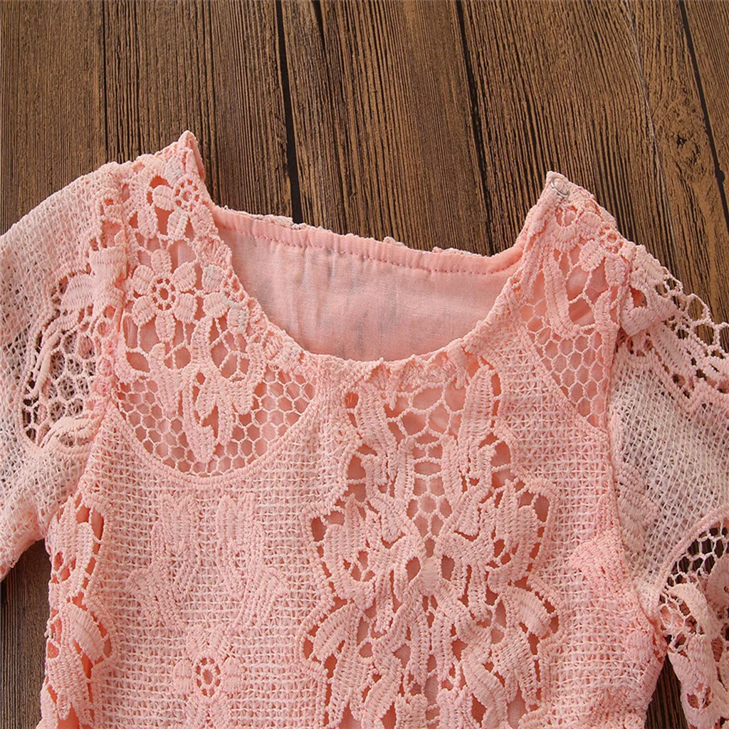 newborn body Kids Baby Girls Romper Summer Flower Lace Half Sleeve Romper Sunsuit Outfit One-pieces aunt baby clothes Playsuit