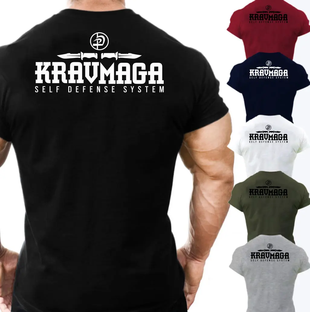 Мужская футболка с системой самообороны S KRAV MAGA бесплатная доставка | одежда