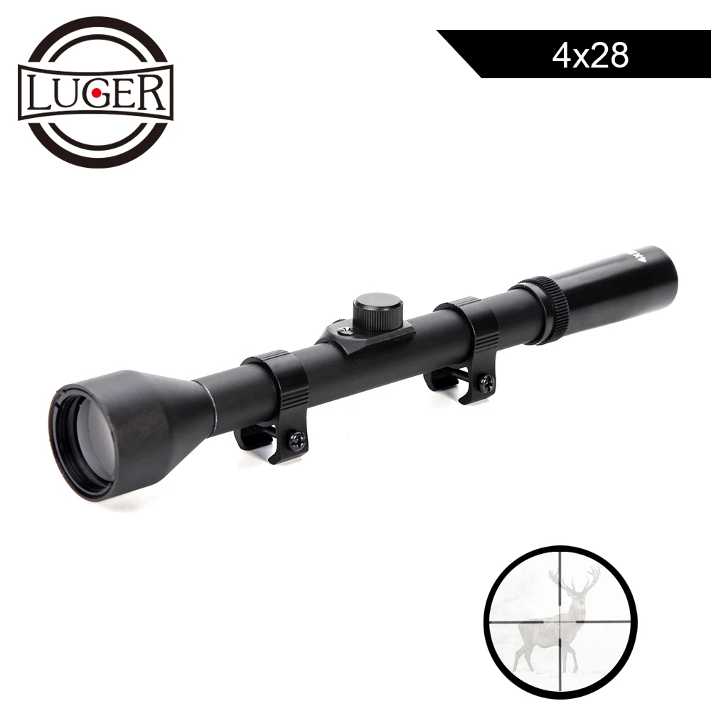 LUGER 4X28 Air Rifle Scope охотничий оптический прицел подходит для 11 мм 20 мм рейка для воздушного пистолета тактические игровые прицелы
