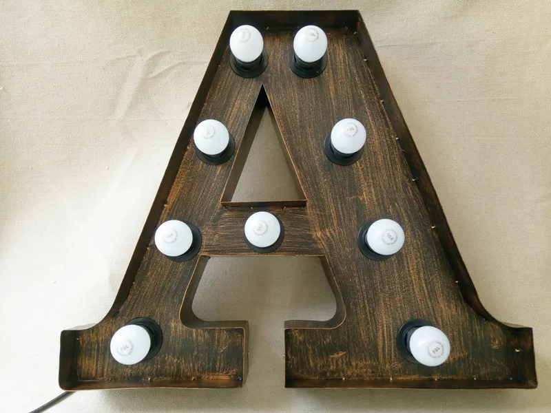 Фумат винтажные буквы лампы Лофт промышленный логотип Настенный бра Железный